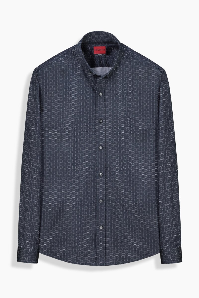 Goias Soho Desenli Siyah Gömlek