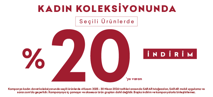 Kadın Koleksiyonunda Seçili Ürünlerde %20'ye Varan İndirim