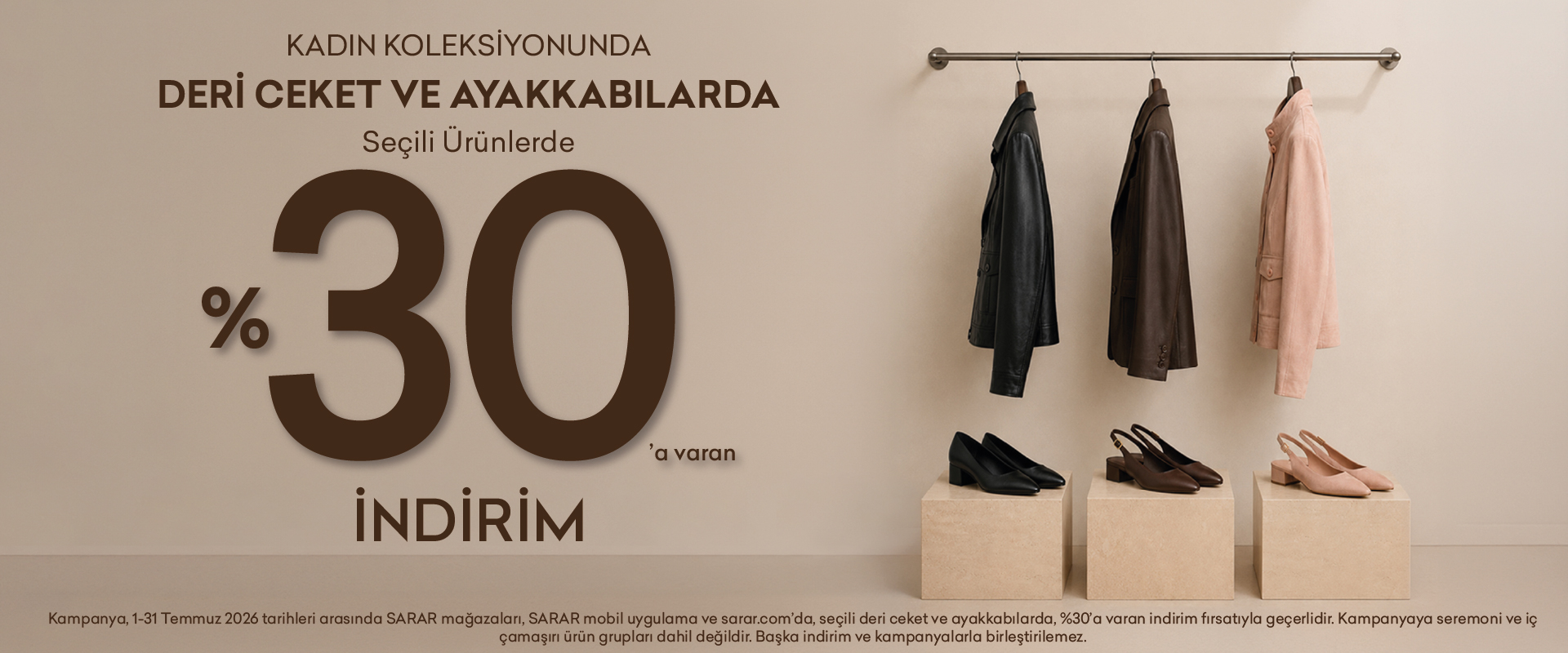  Seçili kadın ceket ve ayakkabı modellerinde %30 indirim fırsatını kaçırmayın!  