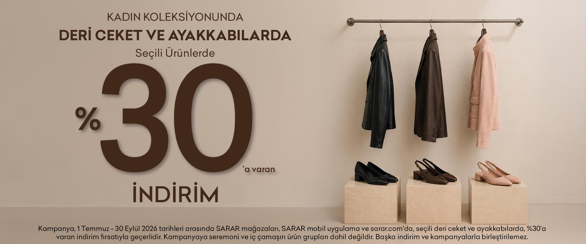  Seçili kadın ceket ve ayakkabı modellerinde %30 indirim fırsatını kaçırmayın!  