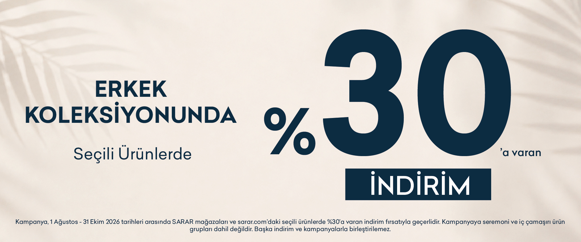 2026 Seçili Erkek Ürünlerinde %30 İndirim