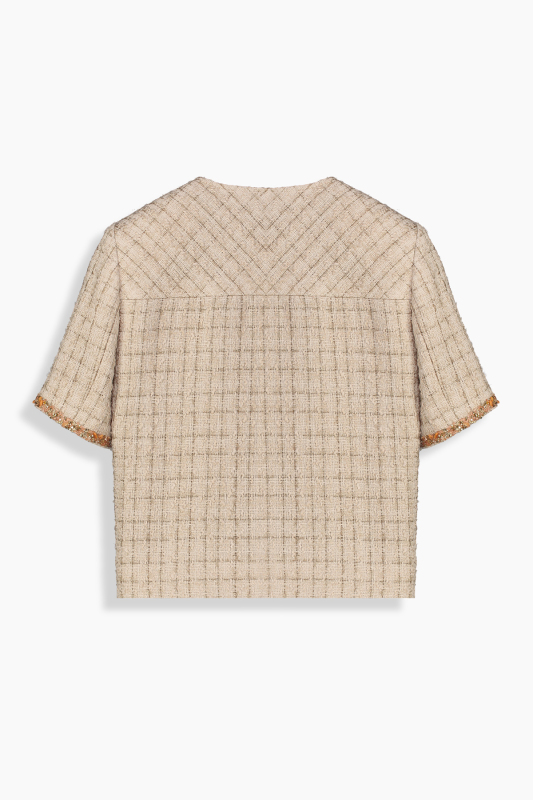 Corts Ekose Bej Ceket - SARAR WOMAN