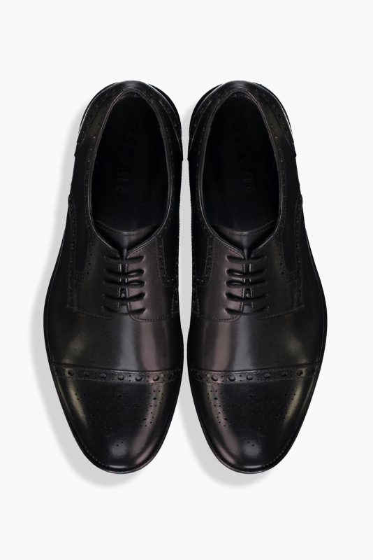 Desenli Erkek Siyah Ayakkabı - SARAR