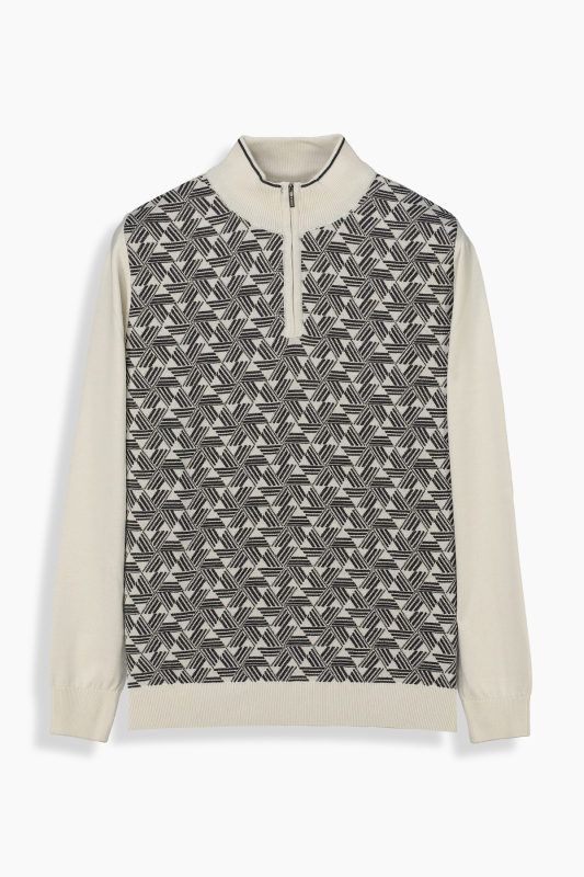 Fermuarlı Yarım Balıkçı Yaka Gri Triko - INTERVIEW