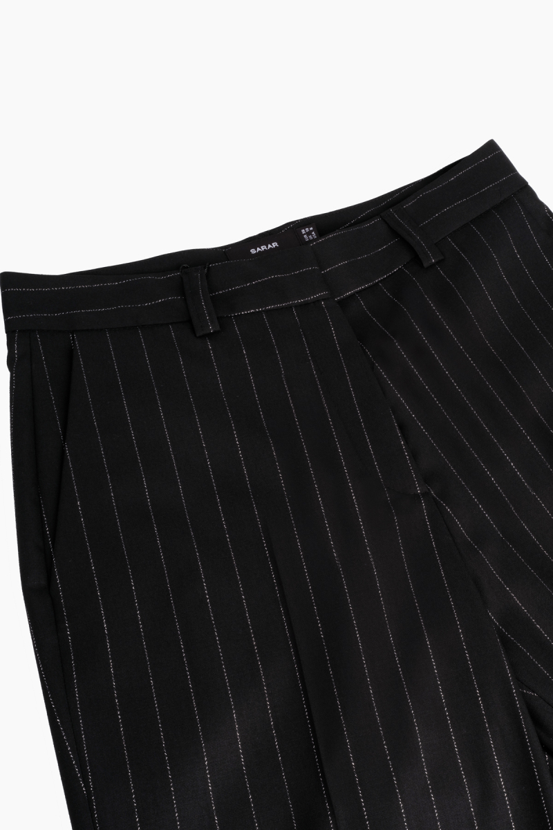 Fleet Çizgili Siyah Pantolon - 3