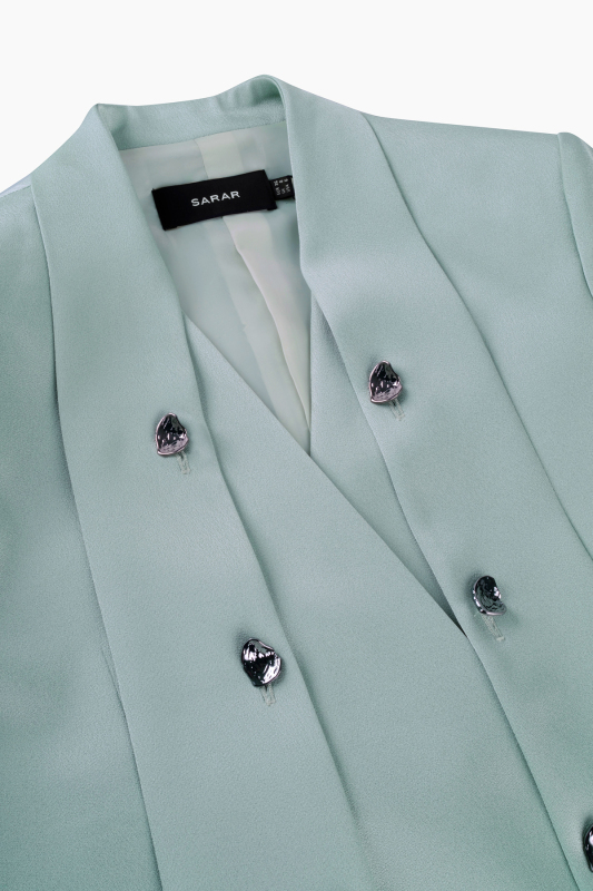 Fraba Çağla Yeşili Kısa Kol Ceket - SARAR WOMAN