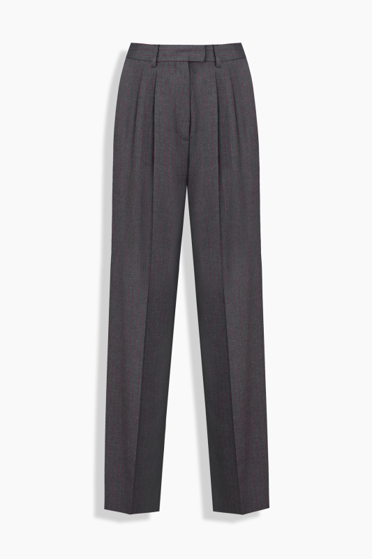 Galuir Çizgili Koyu Gri Pantolon - SARAR WOMAN