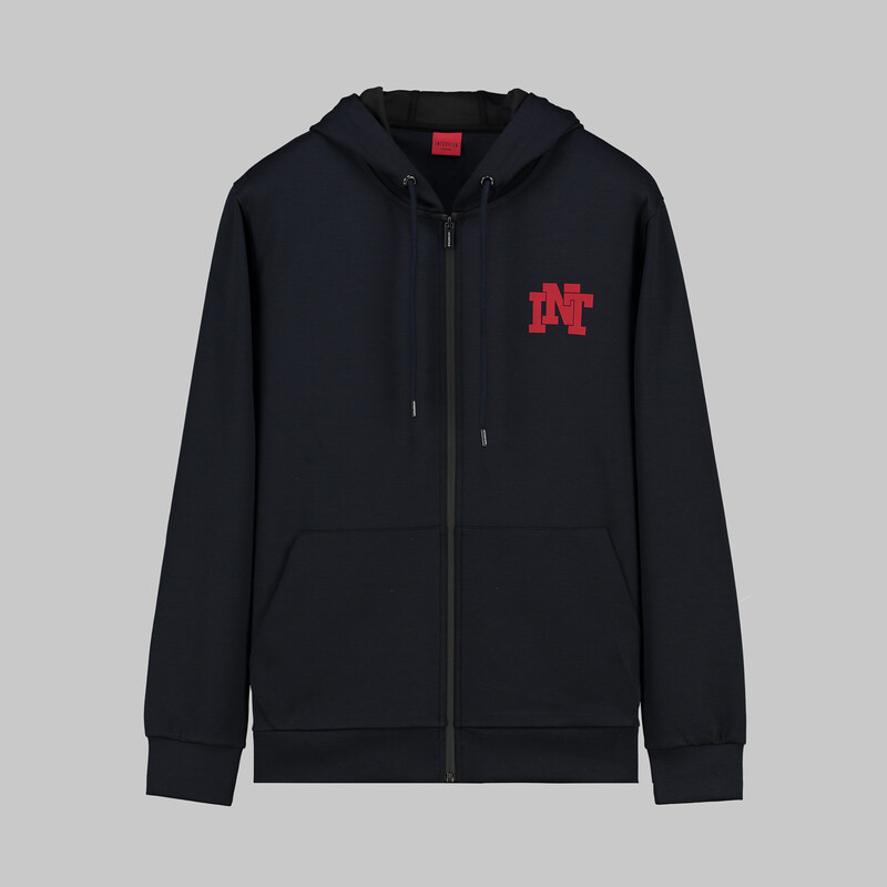 Kapüşonlu Fermuarlı Lacivert Sweatshirt 