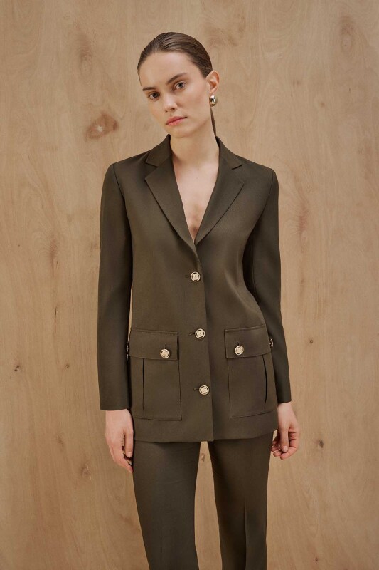 Solin Safari Koyu Haki Ceket - SARAR WOMAN